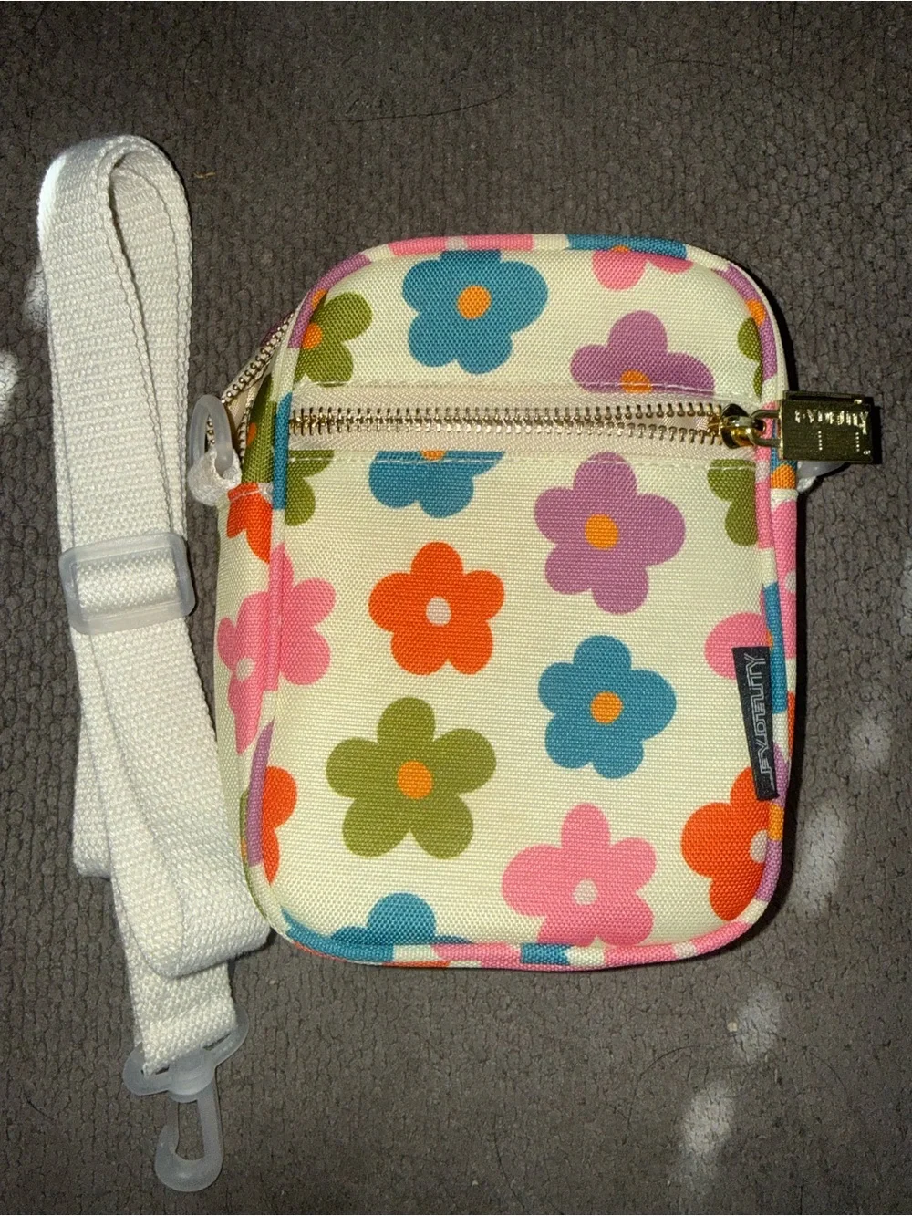 Floral Cream Crossbody Bag with Strap